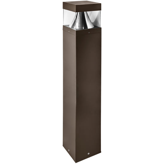 LED Square Bollard Wattage and Color Selectable Bronze