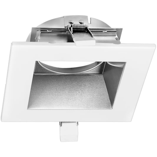 4 Inch Premium Square Reflector Clear with White Trim